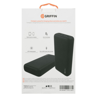 Акумулятор універсальний Griffin 20000mAh GP-149 Black (GP-149-BLK)